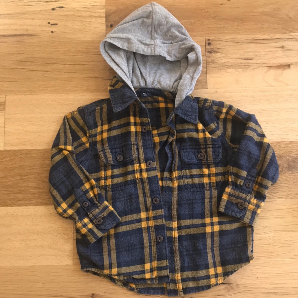 Boys hooded flannel shirt
